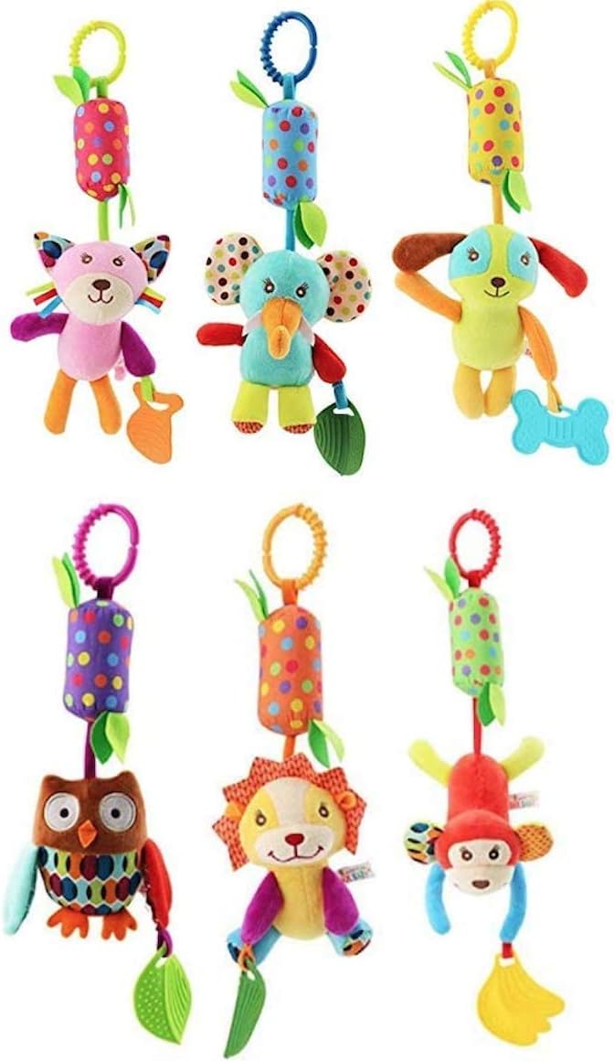 Hanging toys that jingle, rattle